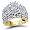 2 CTW Diamond Cluster Bridal Engagement Ring 14KT Yellow Gold - REF-179Y9X
