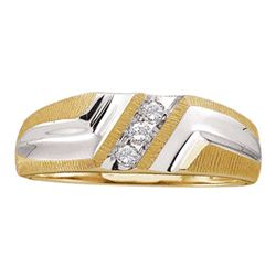 0.11 CTW Mens Diamond Wedding Ring 10KT Yellow Gold - REF-20H9M