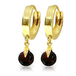 Genuine 2 ctw Garnet Earrings Jewelry 14KT Yellow Gold - REF-26X2M