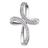 0.12 CTW Diamond Oval Cross Pendant 10KT White Gold - REF-16K4W