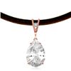 Genuine 6.01 ctw White Topaz & Diamond Necklace Jewelry 14KT Rose Gold - REF-32T3A