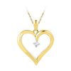 0.04 CTW Diamond Heart Love Pendant 10KT Yellow Gold - REF-9H7M