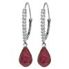 Genuine 6.9 ctw Ruby & Diamond Earrings Jewelry 14KT White Gold - REF-54T5A