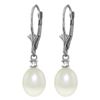 Genuine 8.1 ctw Pearl & Diamond Earrings Jewelry 14KT White Gold - REF-27K2V