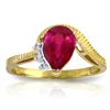 Image 1 : Genuine 1.52 ctw Ruby & Diamond Ring Jewelry 14KT Yellow Gold - REF-56R5P