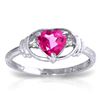 Genuine 0.96 ctw Pink Topaz & Diamond Ring Jewelry 14KT White Gold - REF-40X5M