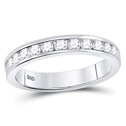 0.50 CTW Diamond 3mm Wedding Ring 14KT White Gold - REF-59Y9X