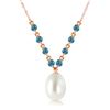Image 1 : Genuine 5 ctw Blue Topaz Necklace Jewelry 14KT Rose Gold - REF-25X4M