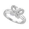 Image 1 : 0.13 CTW Diamond Butterfly Bug Ring 10KT Two-tone Gold - REF-16W4K