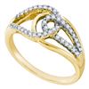 Image 1 : 0.25 CTW Diamond Lasso Loop Knot Fashion Ring 14k Yellow Gold - REF-44K9W