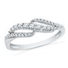 0.25 CTW Diamond Crossover Ring 10KT White Gold - REF-24F2N