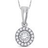 0.18 CTW Diamond Circle Solitaire Pendant 10KT White Gold - REF-14K9W