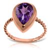 Genuine 2.5 ctw Amethyst Ring Jewelry 14KT Rose Gold - REF-40T7A