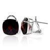 Genuine 9 ctw Garnet Earrings Jewelry 14KT White Gold - REF-56A4K