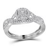 0.50 CTW Diamond Bridal Wedding Engagement Ring 14KT White Gold - REF-57H2M