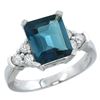 Natural 2.86 ctw london-blue-topaz & Diamond Engagement Ring 10K White Gold - REF-54V3F