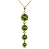 Genuine 3.9 ctw Peridot Necklace Jewelry 14KT Rose Gold - REF-23Z5N