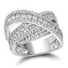 2 CTW Diamond Crossover Fashion Ring 10KT White Gold - REF-194N9F