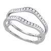 0.50 CTW Diamond Bridal Wedding Enhancer Ring 14k White Gold - REF-52F4N