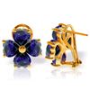 Genuine 7.2 ctw Sapphire Earrings Jewelry 14KT Yellow Gold - REF-112V2W
