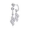 0.33 CTW Diamond Cascade Ribbon Dangle Earrings 10KT White Gold - REF-30X2Y