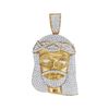 2.55 CTW Mens Diamond Jesus Head Pendant 10KT Yellow Gold - REF-142K4W