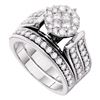 Image 1 : 1.35 CTW Princess Diamond Bridal Engagement Ring 14KT White Gold - REF-164X9Y