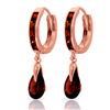 Genuine 4.3 ctw Garnet Earrings Jewelry 14KT Rose Gold - REF-53T8A