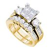 1.5 CTW Princess Diamond Bridal Engagement Ring 14KT Yellow Gold - REF-172K4W