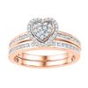 0.25 CTW Diamond Heart Bridal Engagement Ring 10KT Rose Gold - REF-26N9F