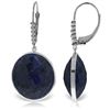 Genuine 46.15 ctw Sapphire & Diamond Earrings Jewelry 14KT White Gold - REF-78T3A