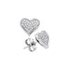 0.20 CTW Diamond Heart Love Earrings 10KT White Gold - REF-20F9N