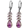 Genuine 11.20 ctw Amethyst Earrings Jewelry 14KT White Gold - REF-56Z2N