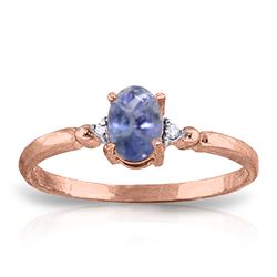 Genuine 0.46 ctw Tanzanite & Diamond Ring Jewelry 14KT Rose Gold - REF-27F8Z