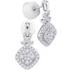 Image 1 : 0.47 CTW Princess Diamond Soleil Square Cluster Dangle Earrings 14KT White Gold - REF-57X2Y