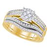 0.63 CTW Princess Diamond Soleil Bridal Engagement Ring 14KT Yellow Gold - REF-104N9F