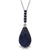 Genuine 9 ctw Sapphire Necklace Jewelry 14KT White Gold - REF-30R6P