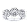 0.50 CTW Diamond Triple Cluster Fashion Ring 10KT White Gold - REF-46X4Y
