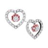 0.33 CTW Diamond Heart Love Earrings 10KT White Gold - REF-22F4N