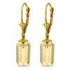 Genuine 9 ctw Citrine Earrings Jewelry 14KT Yellow Gold - REF-25K6V