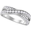 0.50 CTW Diamond Crossover Ring 14KT White Gold - REF-57K2W