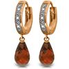 Genuine 4.54 ctw Garnet & Diamond Earrings Jewelry 14KT Rose Gold - REF-52N2R