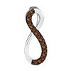 0.10 CTW Cognac-brown Color Diamond Infinity Pendant 10KT White Gold - REF-7K4W
