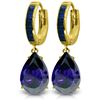 Genuine 10.60 ctw Sapphire Earrings Jewelry 14KT Yellow Gold - REF-114Z5N
