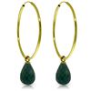 Genuine 6.6 ctw Emerald Earrings Jewelry 14KT Yellow Gold - REF-26Y7F