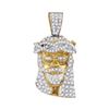 0.75 CTW Mens Diamond Jesus Head Pendant 10KT Yellow Gold - REF-37Y5X