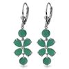 Genuine 5.32 ctw Emerald Earrings Jewelry 14KT White Gold - REF-70N4R