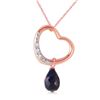 Genuine 3.33 ctw Sapphire & Diamond Necklace Jewelry 14KT Rose Gold - REF-46V2W