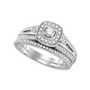 0.50 CTW Diamond Halo Bridal Engagement Ring 10KT White Gold - REF-67M4H