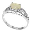 Genuine 0.45 ctw Opal Ring Jewelry 14KT White Gold - REF-29M7T